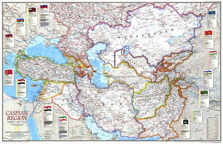 Mapy National Geographic. 539 map. Wysoka jakość - Caspian Region- Promise and Peril 1999.jpg