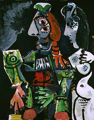 Picasso 1963 - Picasso Rembrandt et Saskia. 1963. 162 x 130 cm. Oil on canv.jpg